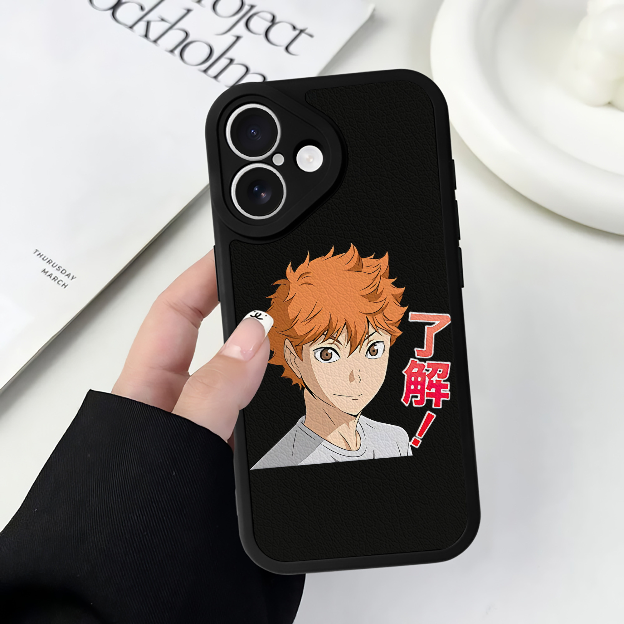 （画像用） ハイキュー!! Haikyu!! 【iPhone 16シリーズ対応】シリコンスマホケース（レザー調） 材質：シリコン